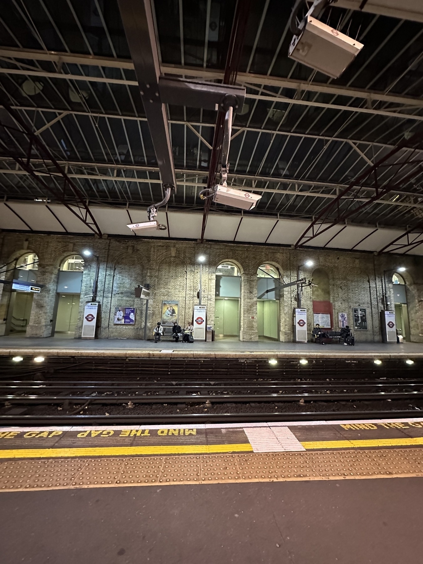 Underground station in London with several CCTV cameras in foreground